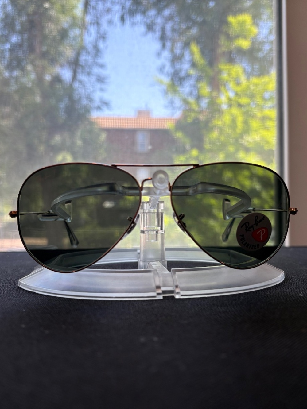 Ray-Ban Aviator Large Metal polarized sunglasses (RB3025). Gold/green